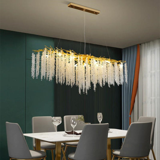 Villa Living Room Crystal Chandelier Light Luxury Restaurant Bar Table Lamp