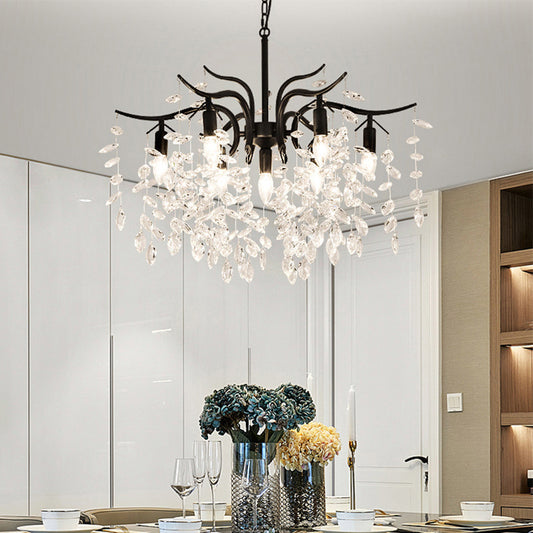 American Light Luxury Crystal Chandelier Modern Minimalist Dining-room Lamp